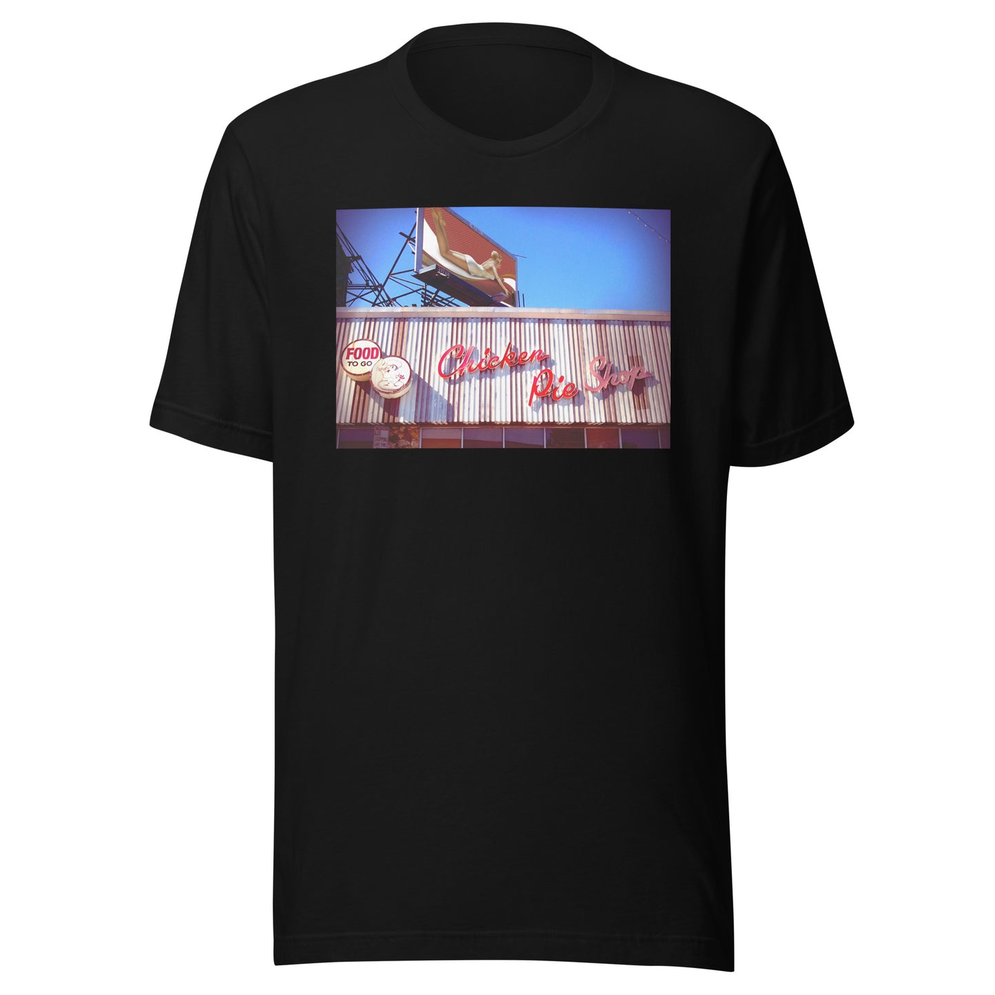 Chicken Pie Shop T with Marilyn Monroe billboard