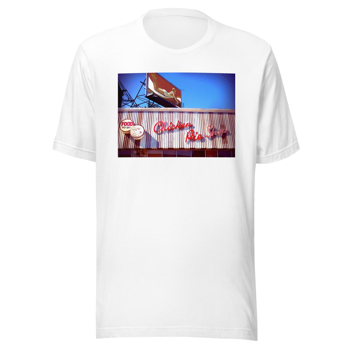 Chicken Pie Shop T with Marilyn Monroe billboard